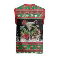 Sip Sparkle Sleigh Christmas Margarita Christmas Knitted V-Neck Vest Funny Christmas Spirit - Wonder Print Shop