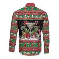 Sip Sparkle Sleigh Christmas Margarita Long Sleeve Button Shirt Funny Christmas Spirit - Wonder Print Shop