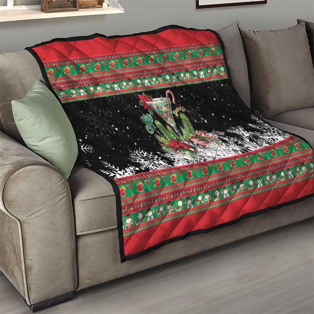 Sip Sparkle Sleigh Christmas Margarita Quilt Funny Christmas Spirit - Wonder Print Shop
