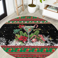 Sip Sparkle Sleigh Christmas Margarita Round Carpet Funny Christmas Spirit - Wonder Print Shop
