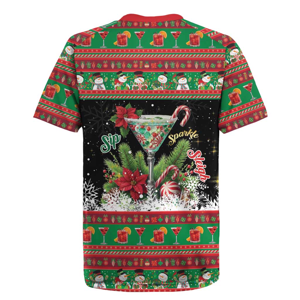 Sip Sparkle Sleigh Christmas Margarita Rugby Jersey Funny Christmas Spirit - Wonder Print Shop