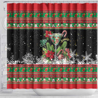 Sip Sparkle Sleigh Christmas Margarita Shower Curtain Funny Christmas Spirit - Wonder Print Shop