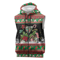 Sip Sparkle Sleigh Christmas Margarita Sleeveless Zip Hoodie Funny Christmas Spirit - Wonder Print Shop