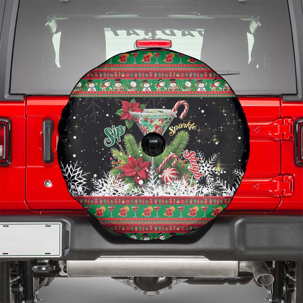 Sip Sparkle Sleigh Christmas Margarita Spare Tire Cover Funny Christmas Spirit - Wonder Print Shop