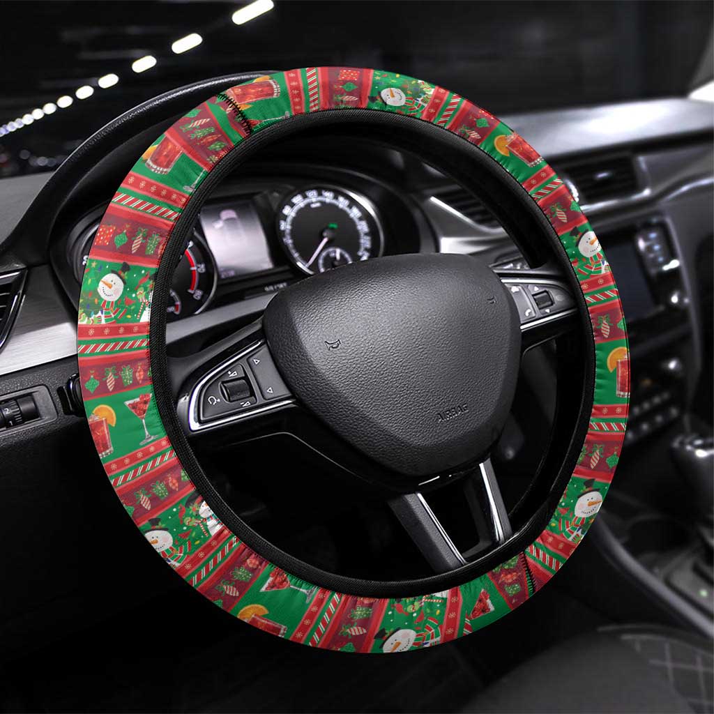 Sip Sparkle Sleigh Christmas Margarita Steering Wheel Cover Funny Christmas Spirit - undefined