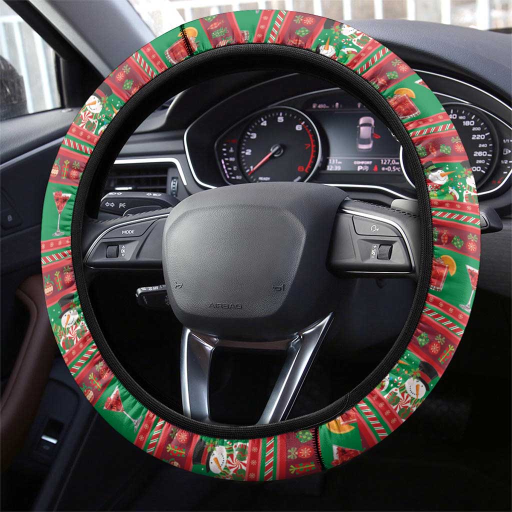 Sip Sparkle Sleigh Christmas Margarita Steering Wheel Cover Funny Christmas Spirit - undefined