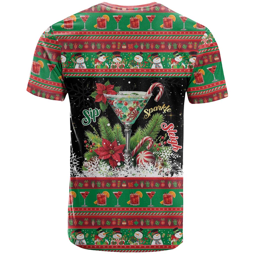 Sip Sparkle Sleigh Christmas Margarita T Shirt Funny Christmas Spirit - Wonder Print Shop