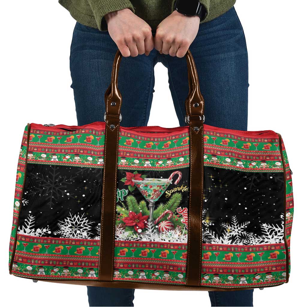 Sip Sparkle Sleigh Christmas Margarita Travel Bag Funny Christmas Spirit - Wonder Print Shop