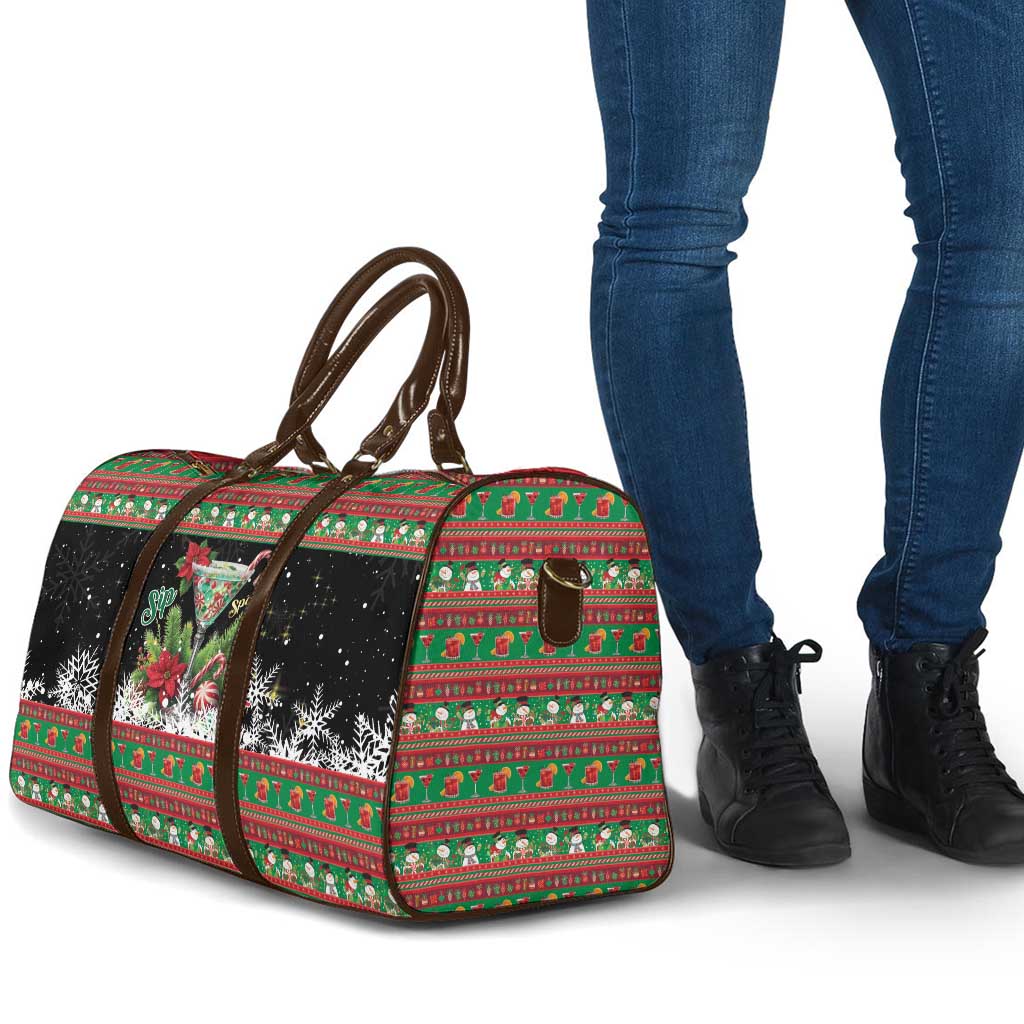 Sip Sparkle Sleigh Christmas Margarita Travel Bag Funny Christmas Spirit - Wonder Print Shop