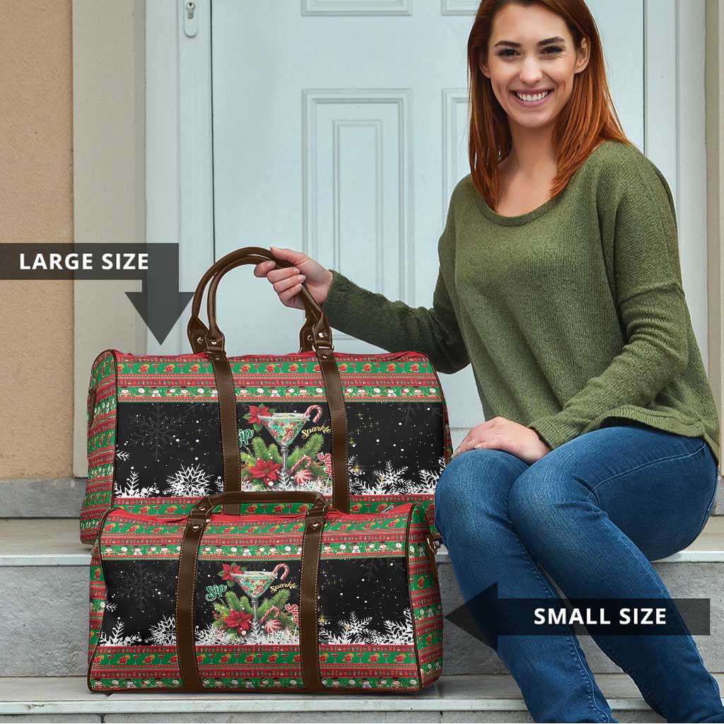 Sip Sparkle Sleigh Christmas Margarita Travel Bag Funny Christmas Spirit - Wonder Print Shop