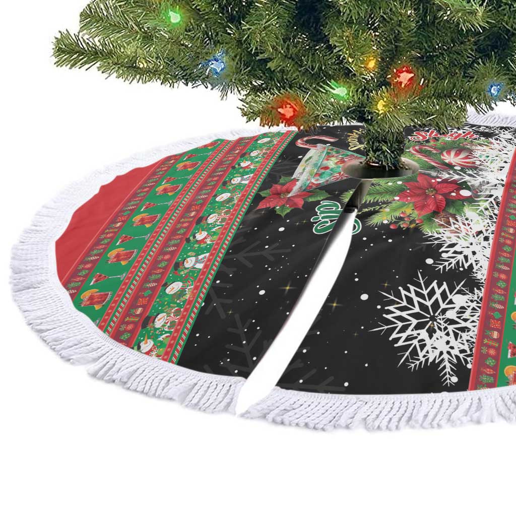 Sip Sparkle Sleigh Christmas Margarita Tree Skirt Funny Christmas Spirit - Wonder Print Shop