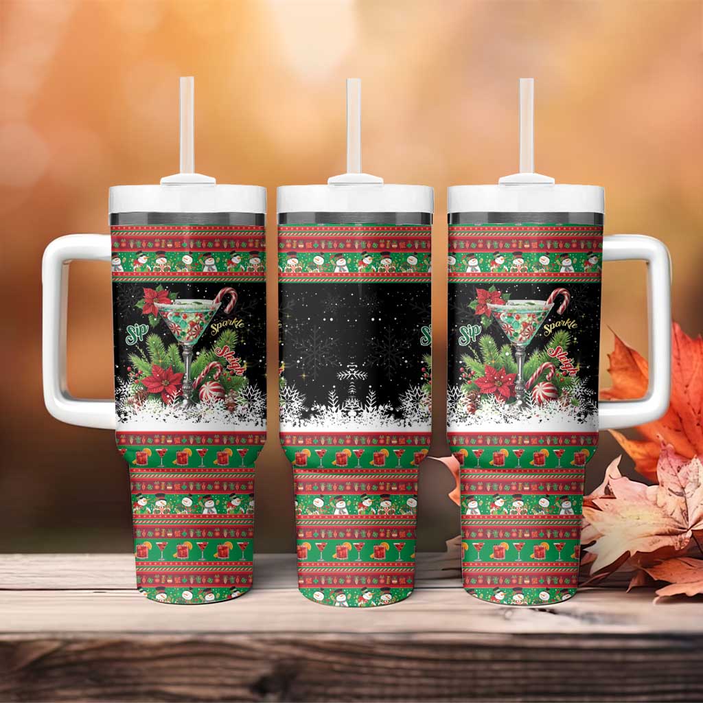 Sip Sparkle Sleigh Christmas Margarita Tumbler With Handle Funny Christmas Spirit - undefined