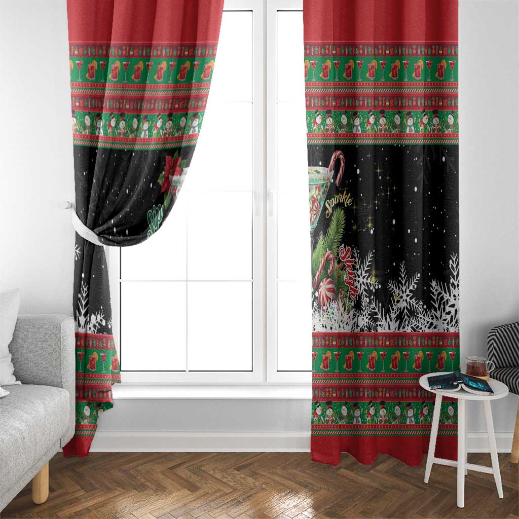Sip Sparkle Sleigh Christmas Margarita Window Curtain Funny Christmas Spirit - Wonder Print Shop