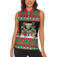 Sip Sparkle Sleigh Christmas Margarita Women Sleeveless Polo Shirt Funny Christmas Spirit - Wonder Print Shop