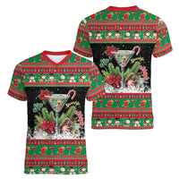 Sip Sparkle Sleigh Christmas Margarita Women V-Neck T-Shirt Funny Christmas Spirit - Wonder Print Shop