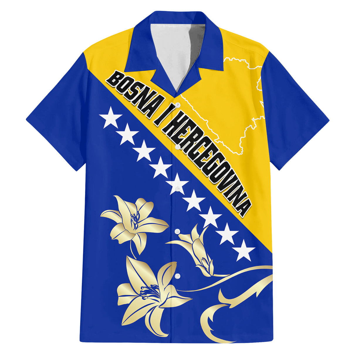 Bosnia and Herzegovina Independence Day Family Matching Mermaid Dress and Hawaiian Shirt Bosna i Hercegovina Lily - Wonder Print Shop