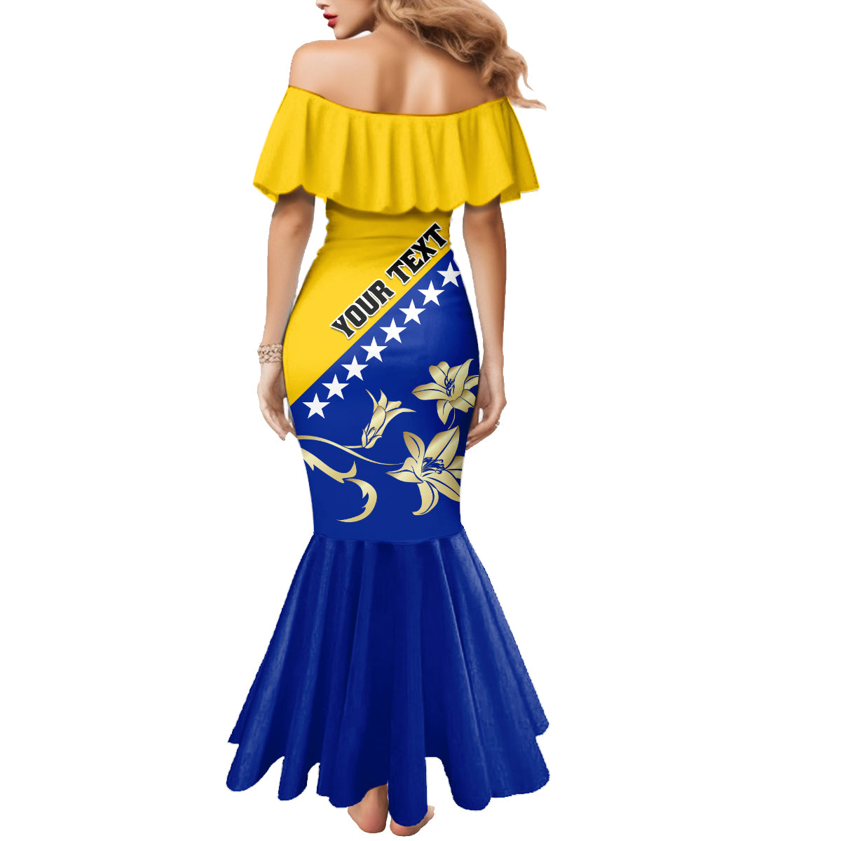 Bosnia and Herzegovina Independence Day Family Matching Mermaid Dress and Hawaiian Shirt Bosna i Hercegovina Lily - Wonder Print Shop