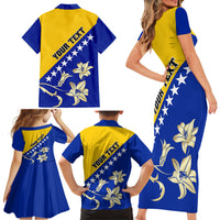 Bosnia and Herzegovina Independence Day Family Matching Short Sleeve Bodycon Dress and Hawaiian Shirt Bosna i Hercegovina Lily - Wonder Print Shop