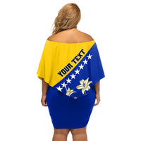 Bosnia and Herzegovina Independence Day Off Shoulder Short Dress Bosna i Hercegovina Lily - Wonder Print Shop