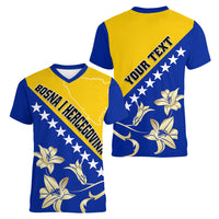 Bosnia and Herzegovina Independence Day Women V Neck T Shirt Bosna i Hercegovina Lily - Wonder Print Shop
