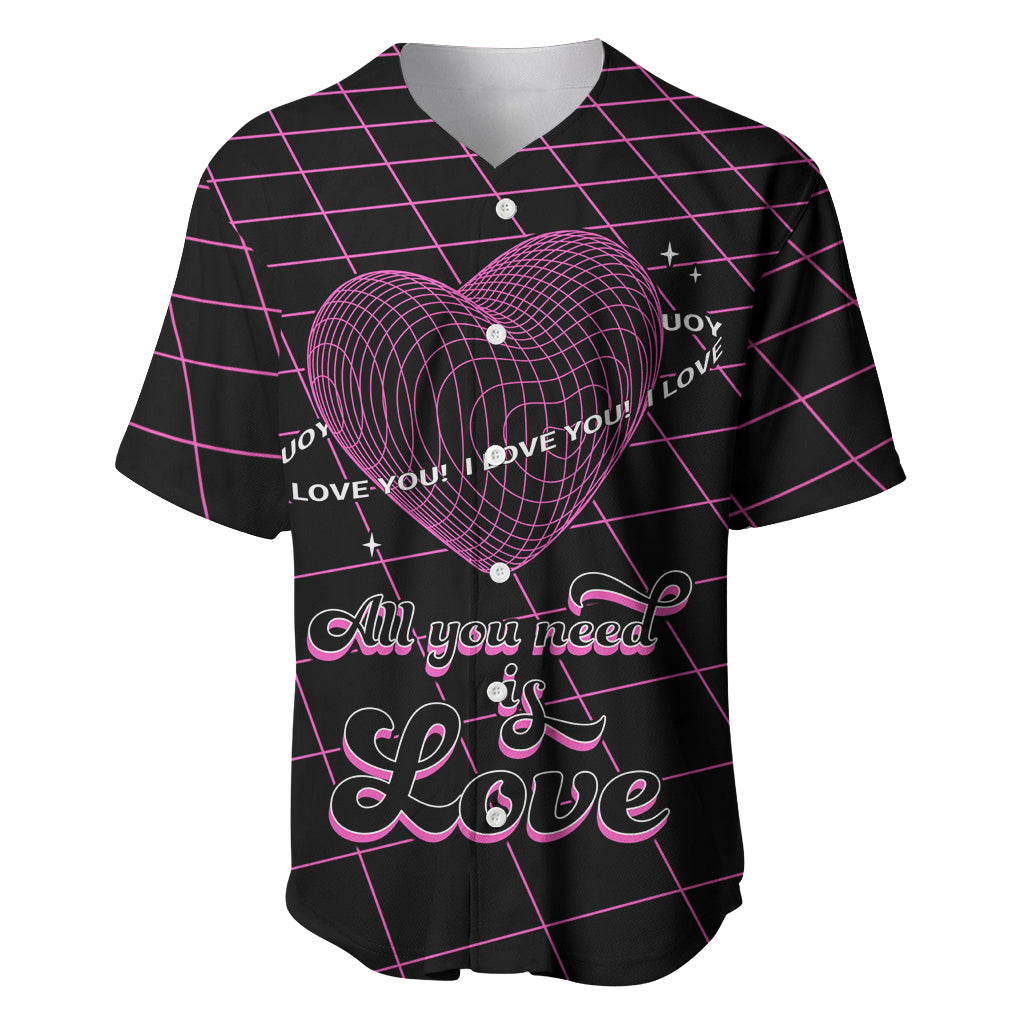 All You Need is Love Valentine Day Baseball Jersey Geometry Wireframe Style - Wonder Print Shop