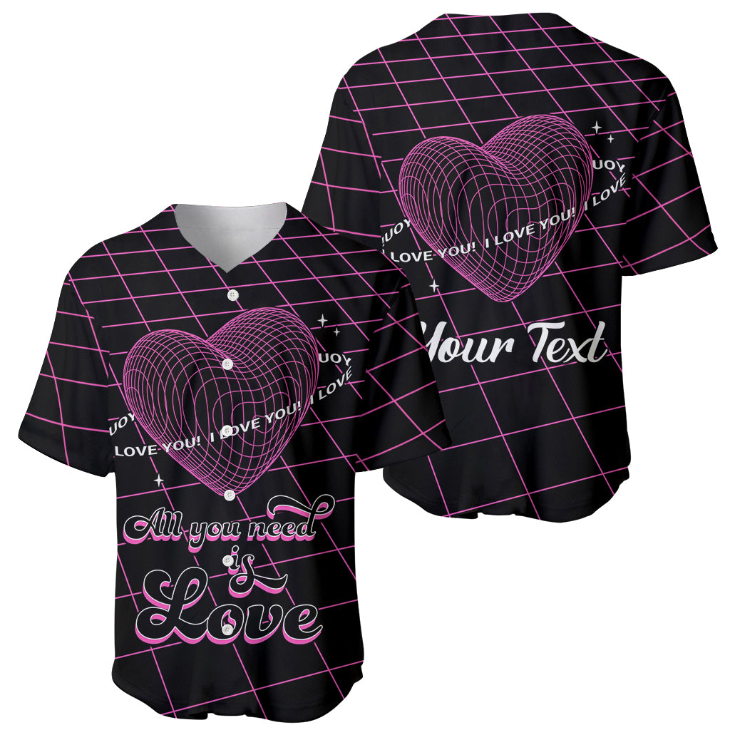 All You Need is Love Valentine Day Baseball Jersey Geometry Wireframe Style - Wonder Print Shop
