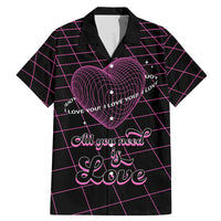All You Need is Love Valentine Day Family Matching Mermaid Dress and Hawaiian Shirt Geometry Wireframe Style - Wonder Print Shop