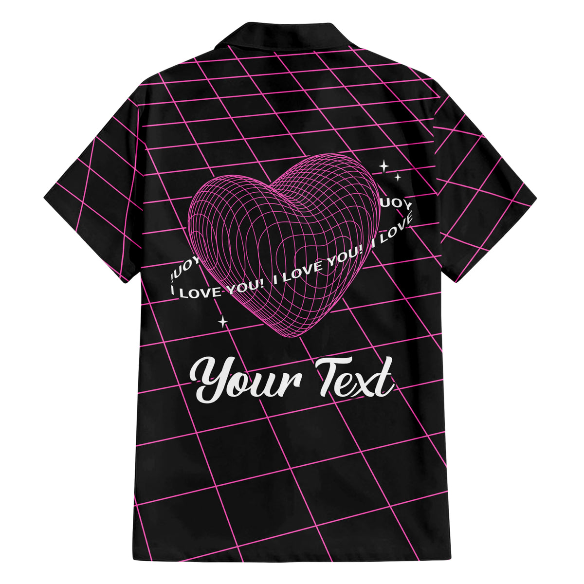 All You Need is Love Valentine Day Family Matching Short Sleeve Bodycon Dress and Hawaiian Shirt Geometry Wireframe Style - Wonder Print Shop