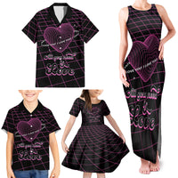 All You Need is Love Valentine Day Family Matching Tank Maxi Dress and Hawaiian Shirt Geometry Wireframe Style - Wonder Print Shop