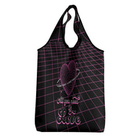 All You Need is Love Valentine Day Grocery Bag Geometry Wireframe Style
