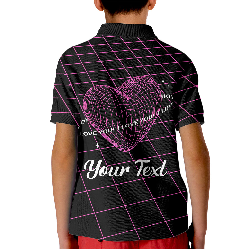 All You Need is Love Valentine Day Kid Polo Shirt Geometry Wireframe Style - Wonder Print Shop