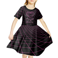 All You Need is Love Valentine Day Kid Short Sleeve Dress Geometry Wireframe Style - Wonder Print Shop