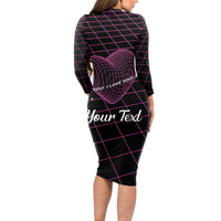 All You Need is Love Valentine Day Long Sleeve Bodycon Dress Geometry Wireframe Style - Wonder Print Shop