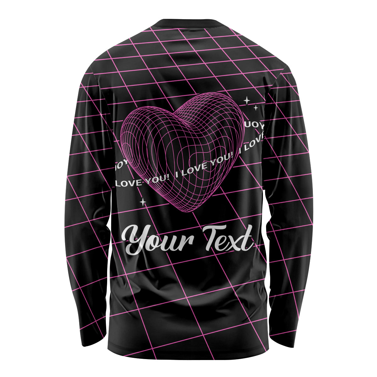 All You Need is Love Valentine Day Long Sleeve Shirt Geometry Wireframe Style - Wonder Print Shop
