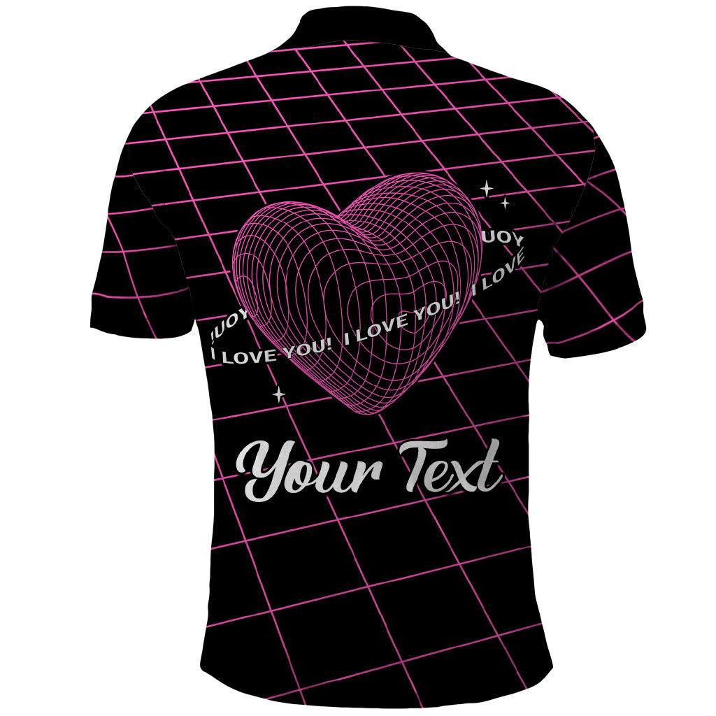 All You Need is Love Valentine Day Polo Shirt Geometry Wireframe Style - Wonder Print Shop