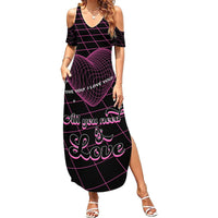 All You Need is Love Valentine Day Summer Maxi Dress Geometry Wireframe Style - Wonder Print Shop