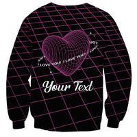 All You Need is Love Valentine Day Sweatshirt Geometry Wireframe Style - Wonder Print Shop
