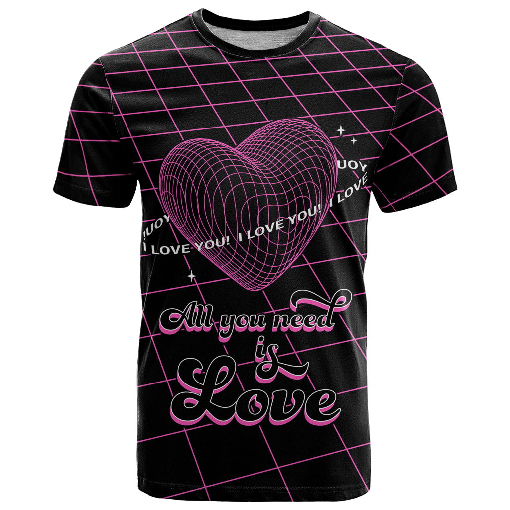 All You Need is Love Valentine Day T Shirt Geometry Wireframe Style - Wonder Print Shop