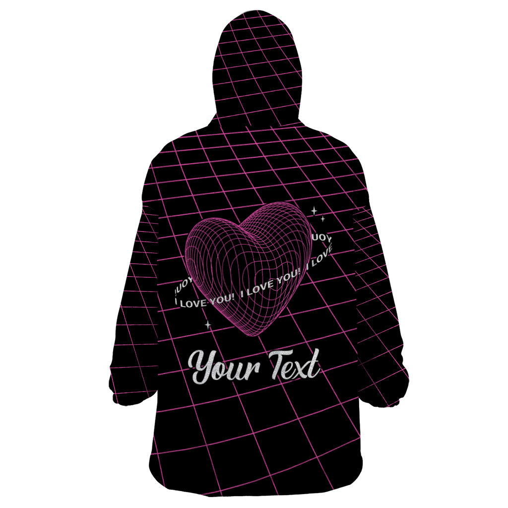 All You Need is Love Valentine Day Wearable Blanket Hoodie Geometry Wireframe Style - Wonder Print Shop