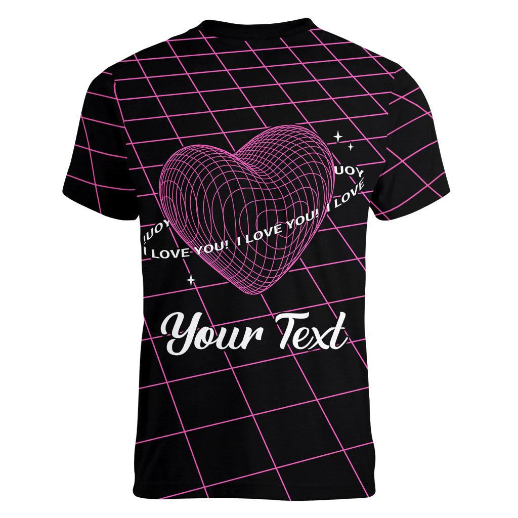 All You Need is Love Valentine Day Women V Neck T Shirt Geometry Wireframe Style - Wonder Print Shop