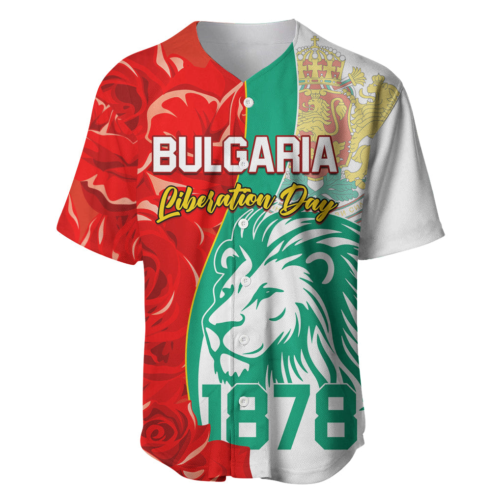 Bulgaria Liberation Day Baseball Jersey Lion With Rose Flag Style