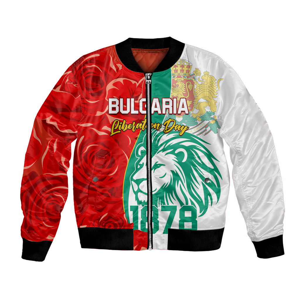 Bulgaria Liberation Day Bomber Jacket Lion With Rose Flag Style