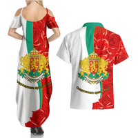 Bulgaria Liberation Day Couples Matching Summer Maxi Dress and Hawaiian Shirt Lion With Rose Flag Style - Wonder Print Shop