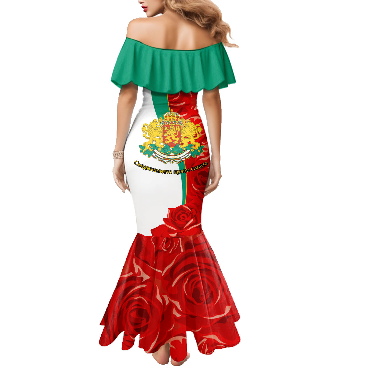 Bulgaria Liberation Day Family Matching Mermaid Dress and Hawaiian Shirt Lion With Rose Flag Style - Wonder Print Shop
