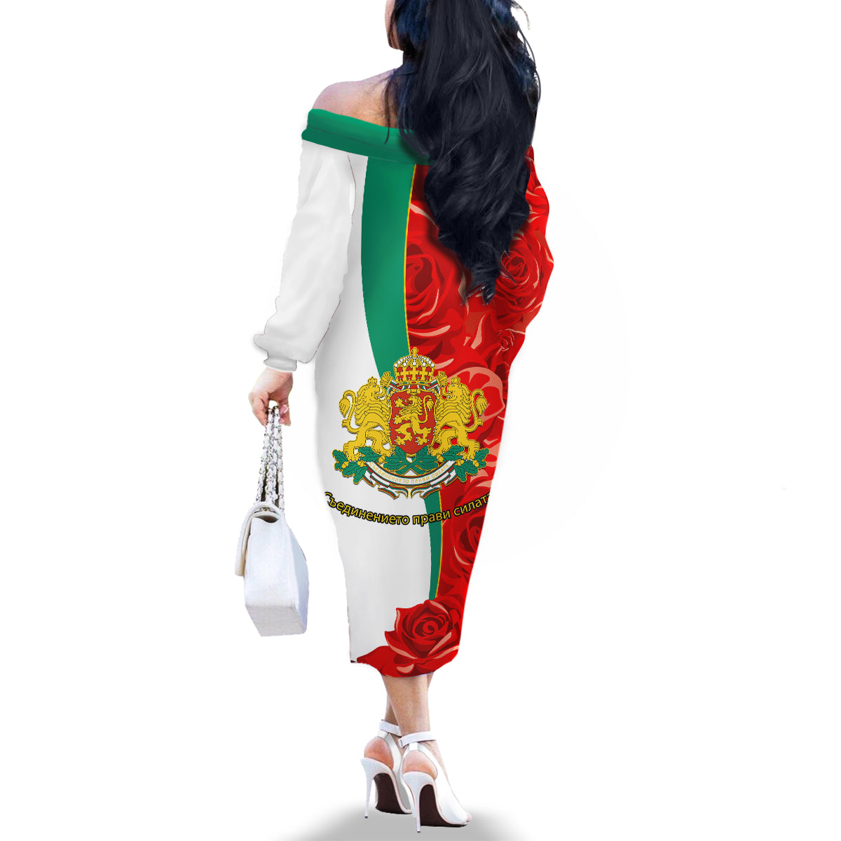 Bulgaria Liberation Day Family Matching Off Shoulder Long Sleeve Dress and Hawaiian Shirt Lion With Rose Flag Style - Wonder Print Shop