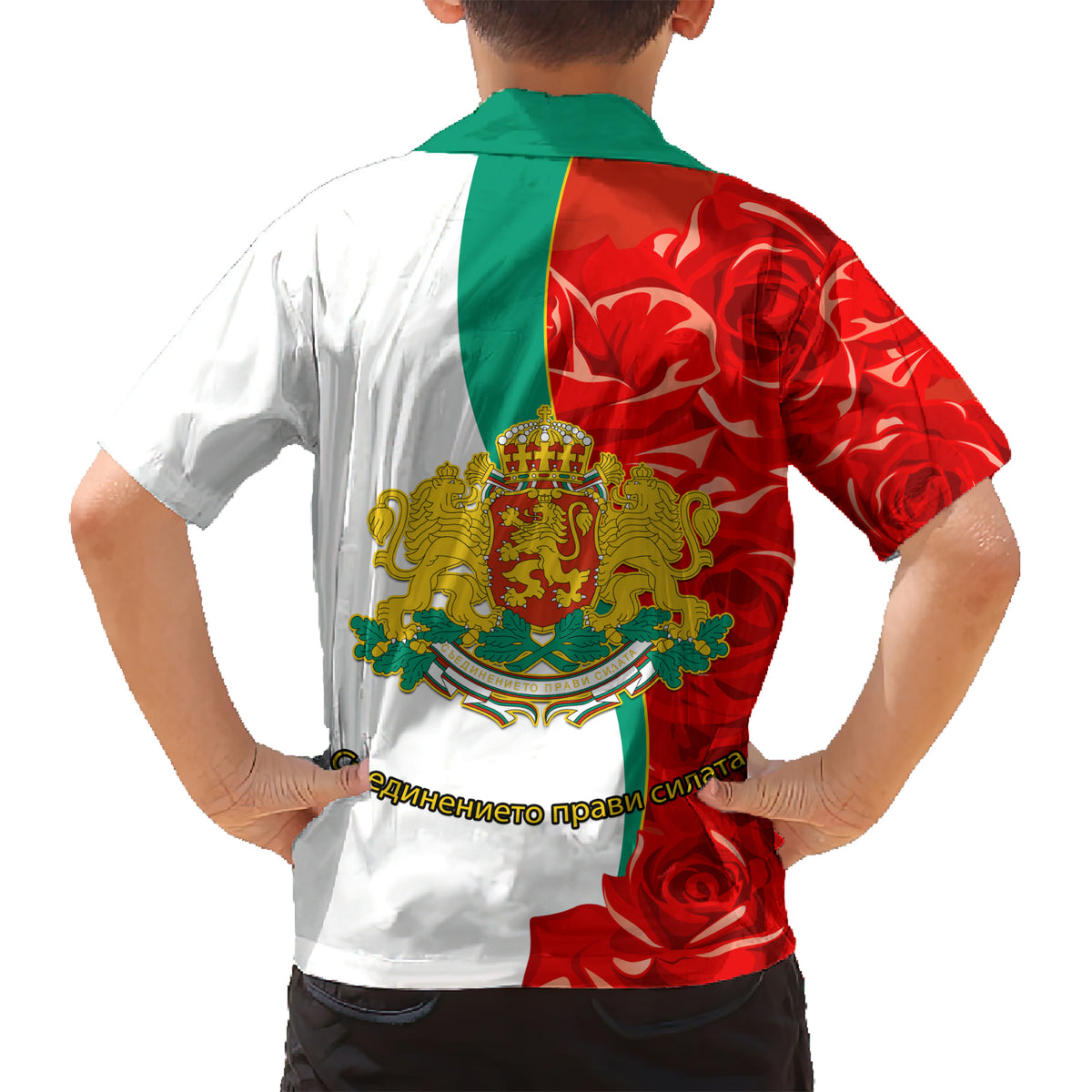 Bulgaria Liberation Day Family Matching Short Sleeve Bodycon Dress and Hawaiian Shirt Lion With Rose Flag Style - Wonder Print Shop