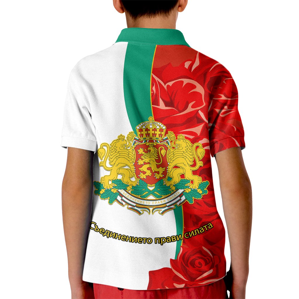 Bulgaria Liberation Day Kid Polo Shirt Lion With Rose Flag Style - Wonder Print Shop