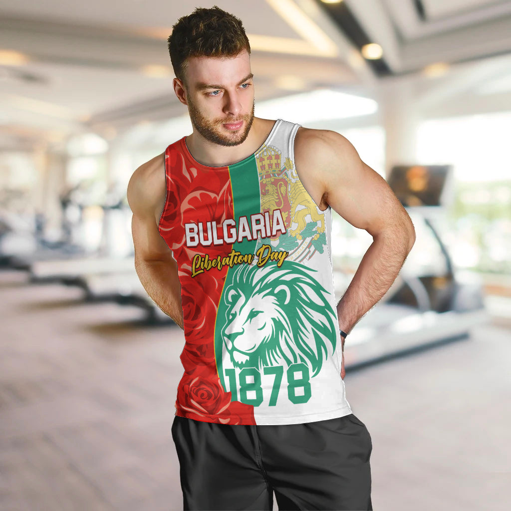 Bulgaria Liberation Day Men Tank Top Lion With Rose Flag Style