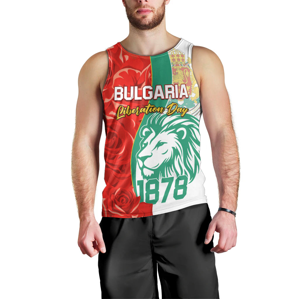 Bulgaria Liberation Day Men Tank Top Lion With Rose Flag Style - Wonder Print Shop