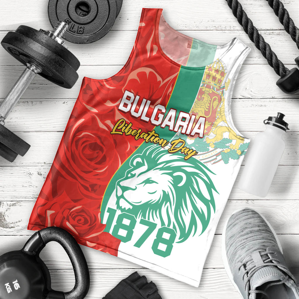Bulgaria Liberation Day Men Tank Top Lion With Rose Flag Style - Wonder Print Shop